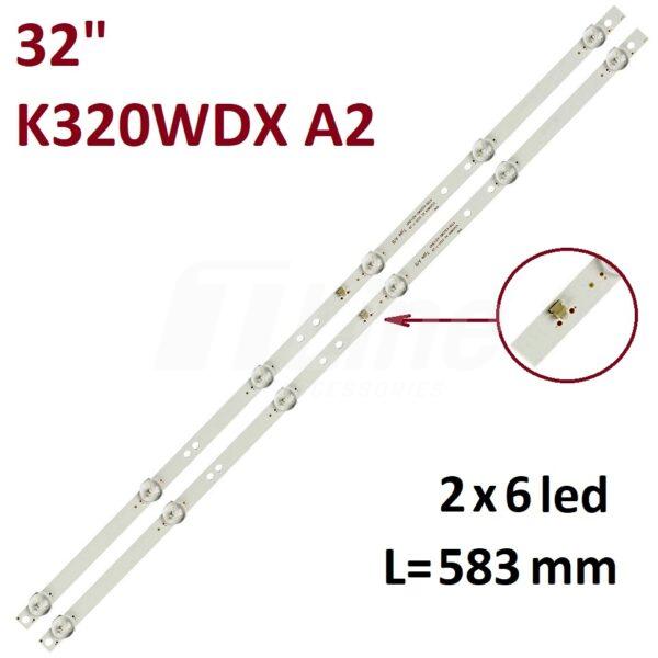 Kit 2 barres 6 LED 6V TV TOSHIBA 32″