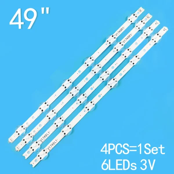 Kit 4 barres 6 LED TV LG 49″ 49U651V