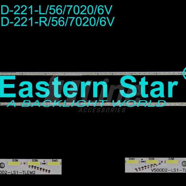 ES-ELED-221 Kit 2 barres 56 LED 3V TV TCL, PHILIPS,  PANASONIC 50"