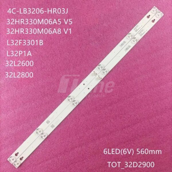 Kit 2 Barres 6 LED 6V TV TCL, TOSHIBA 32"