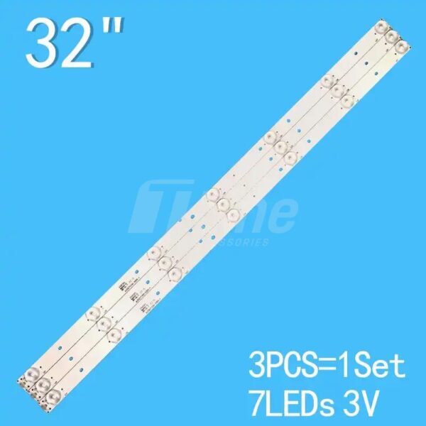Kit 3 barres 7 LED 3V TV  CONDOR 32″ LEDN32D52, HISENCE 32″