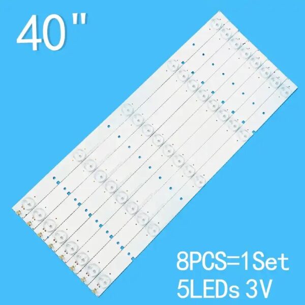 Kit 8 barres 5 LED 3V TV SAMSUNG 40″, HISENSE 40" 40K20DP