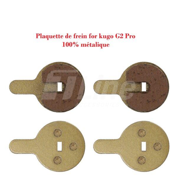 2 paires de plaquettes de frein pour trottinette Kugoo G2 Pro, base en cuivre, entièrement en métal doré