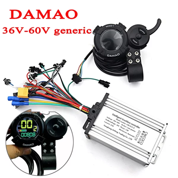 KIT CONTROLLER DAMAO + DISPLAY 36V 60V 25A