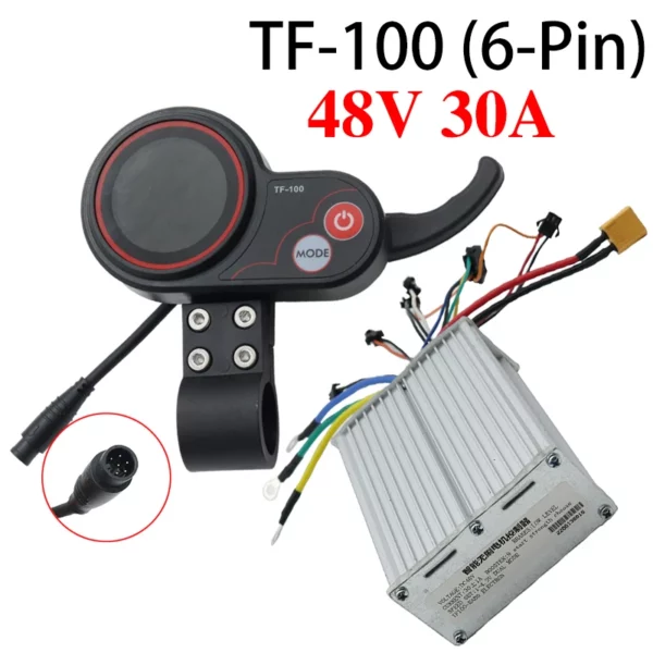 Contrôleur intelligent sans balais 48 V 30 A TF-100, compteur LCD à 6 broches
