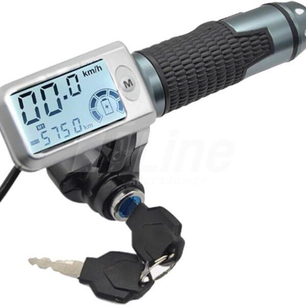 Poignée d'accélérateur pour trottinette électrique avec écran LCD et 3 vitesses