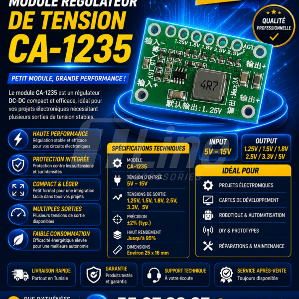 CA-1235 réglable 3A DC-DC convertisseur Module montage sur carte 5V-15V abaisseur alimentation 3A convertisseurs DC-DC