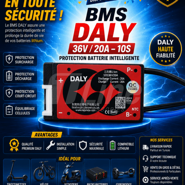BMS DALY 36V / 20A – 10S