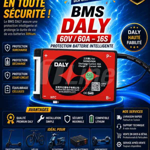 BMS DALY 60V / 60A – 16S