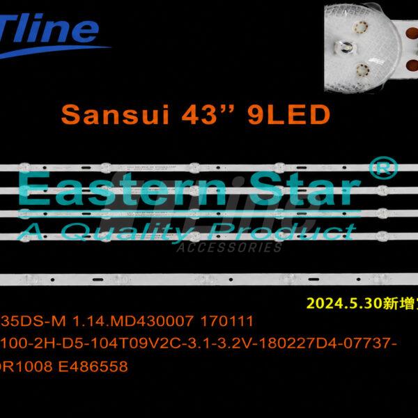 Kit ES-3757 4 barres 9 LED 3V TV UNIONAIRE 43″ LD-43UN-FM338PB801