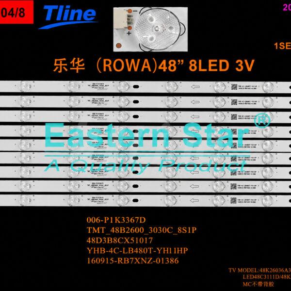 ES-3904 Kit 9 barres 8 LED 3v TCL 48″ LED48B2600