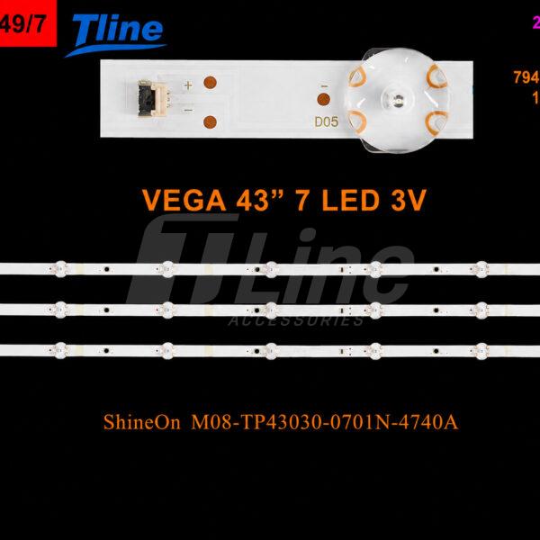 ES-5149 7 BARRES 3 LED 3V TV 43" Vega ShineOn