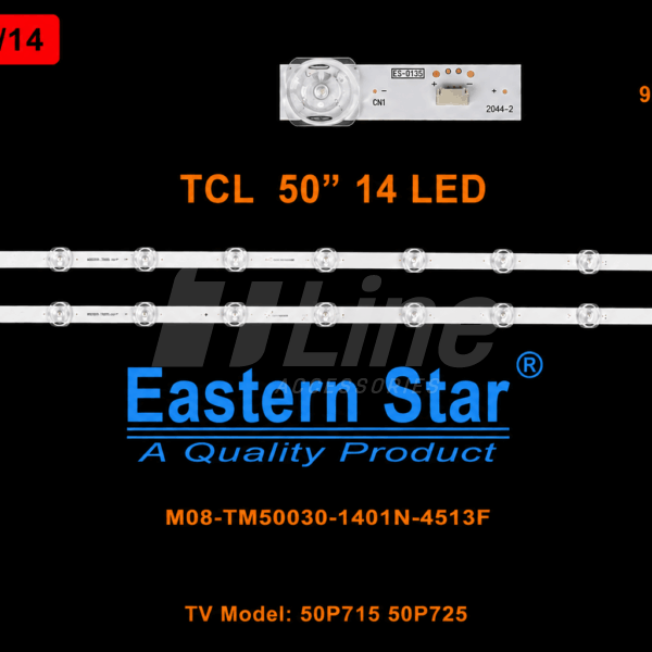 Kit ES-4448 : 2 barres  14 LED  6V TCL 50″ 50P715