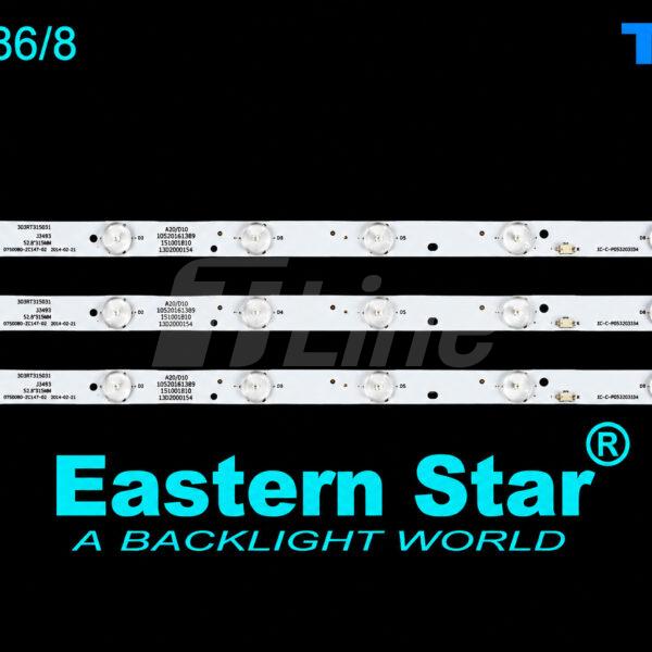 ES-4386 Kit 3 barres 8 LED 3V TV FALCON 32″ FL-32N67D
