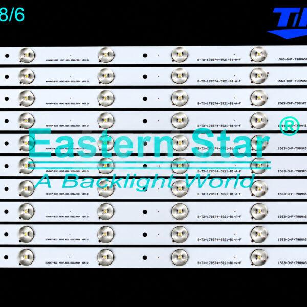 ES-4898 10 barres 6 LED 3v TV Hisense LED48K220 HD480D