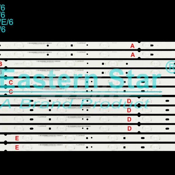 ES-883 LED  55" 12 barres (2A+2B+2C+4D+2E) 3vSharp LC-55LE653U LC-55UB30U