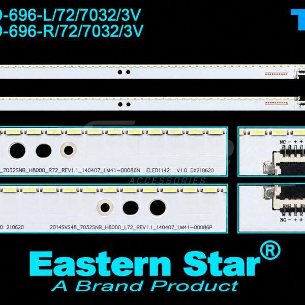 ES-ELED-696  Samsung U48'' 2 BARRES 72 LED 3V
