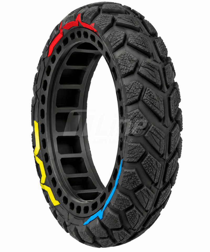 Pneu plein tout-terrain multicolore