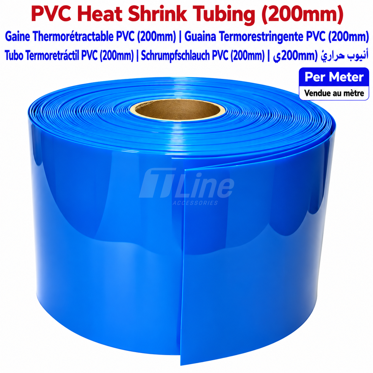 Rouleau de gaine thermorétractable bleue PVC