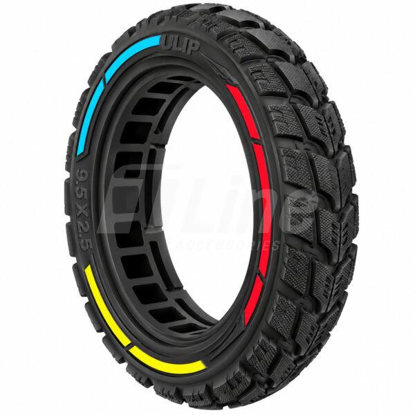 Pneu plein Ulip 9.5 × 2.5 Wing tout-terrain avec cercle trois couleurs