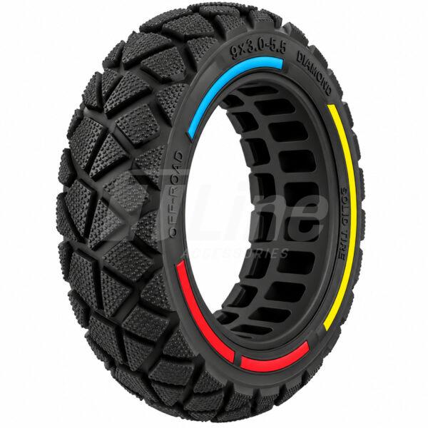 Pneu plein Ulip 10×3 / 255×80 (80/65-6) tout-terrain avec trois couleurs