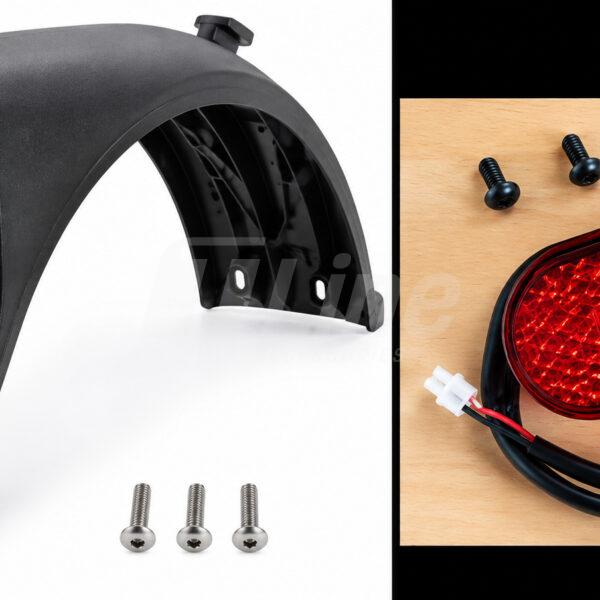 Garde-boue arrière pour Xiaomi Electric Scooter 5 Max avec crochet, feu arrière et vis de fixation